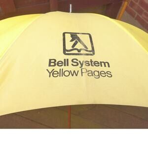 Vintage Bell System Yellow Pages Large Umbrella READ